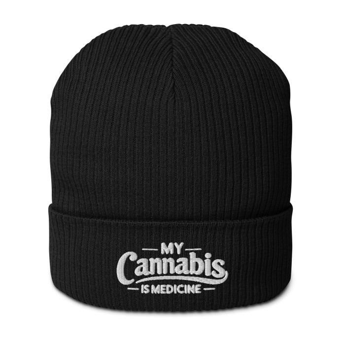 My Cannabis is Medicine™ organic ribbed beanie - Image 6